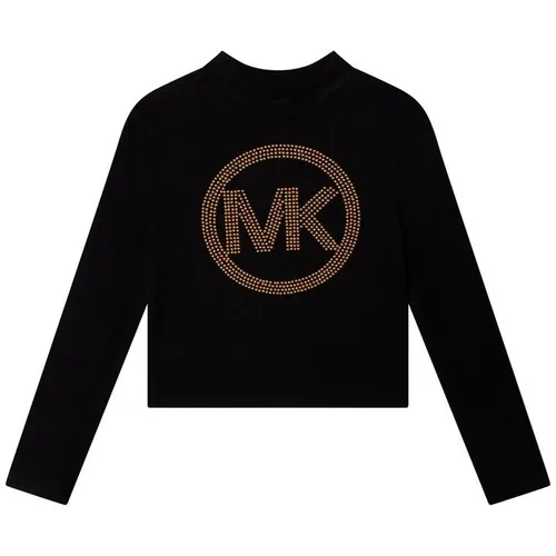 MICHAEL KORS Long Sleeve Ribbed T Shirt - Black