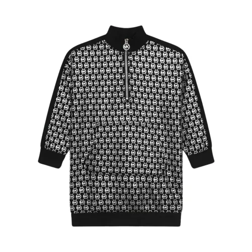 Michael Kors , Maxi Dress with Silver Logo ,Black male, Sizes: