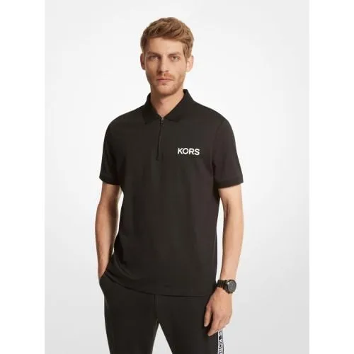 Michael Kors Mens Black Kors Sport Mix Media Polo Shirt