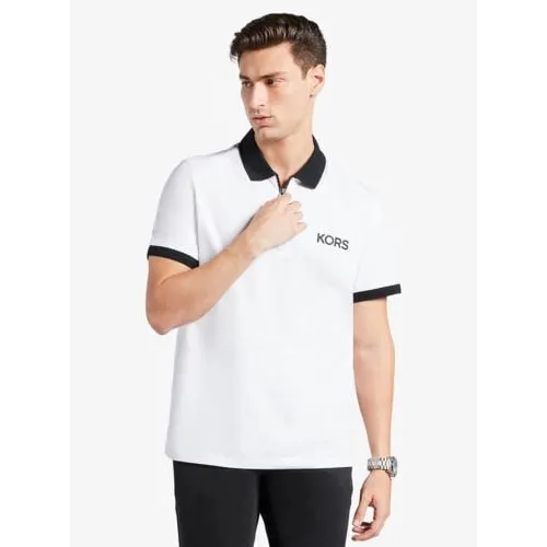 Michael Kors Mens White Kors Sport Mix Media Polo Shirt
