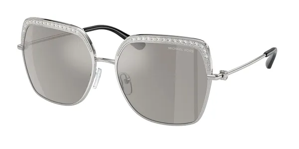 Michael Kors MK1141 GREENPOINT 18936G Women's Sunglasses Silver Size 57