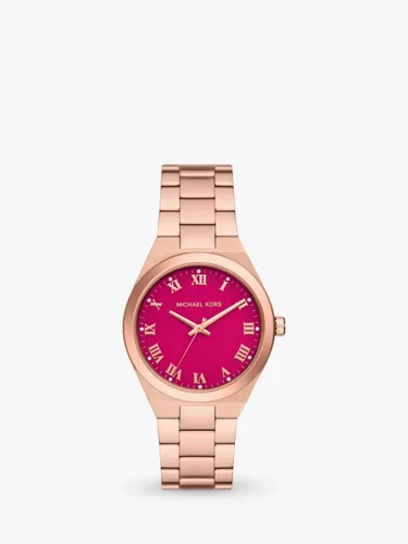Michael Kors MK7462 Women's Lennox Crystal Bracelet Strap Watch, Rose Gold/Pink - Rose Gold/Pink - Female