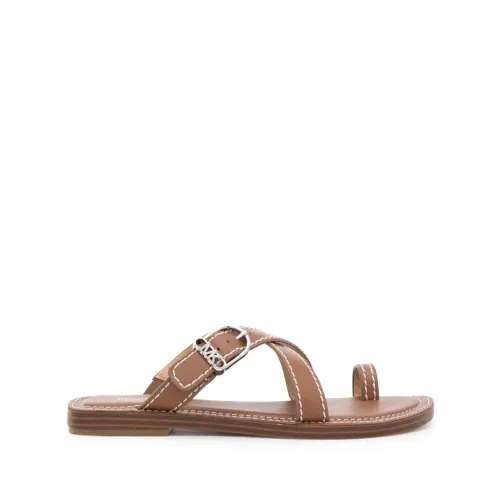 Michael Kors , MMK Sandals Leather Brown ,Brown female, Sizes: