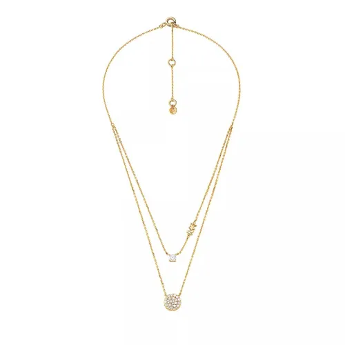 Michael Kors Necklaces - 14K Gold-Plated  Double Layered Pavé Disk Necklace - gold - Necklaces for ladies