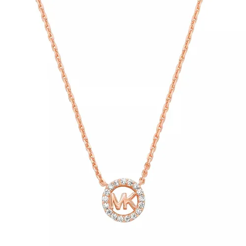 Michael Kors Necklaces - Michael Kors 14K Rose Gold Sterling Silver Logo Pe - gold - Necklaces for ladies