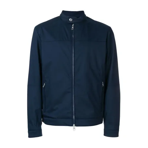 Michael Kors , Nylon racer jacket ,Blue male, Sizes: