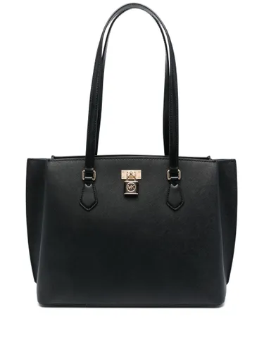 Michael Kors padlock-detail leather tote bag - Black