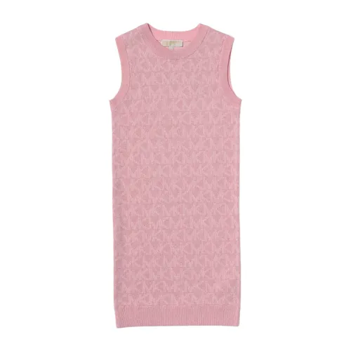 Michael Kors , Pink Metallic Monogram Dress ,Pink female, Sizes: