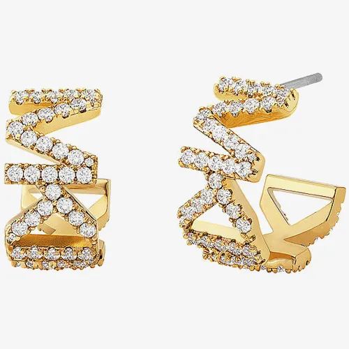 Michael Kors Premium Gold-Tone Logo Half Hoop Earrings MKJ7957710