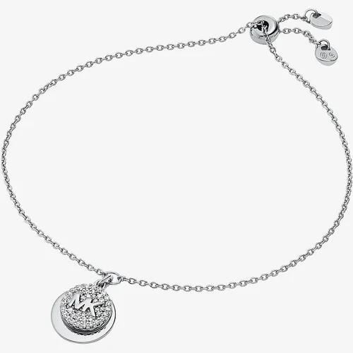 Michael Kors Premium Silver Double Circle Logo Toggle Bracelet MKC151AN040