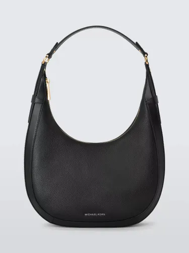 Michael Kors Preston Leather Hobo Shoulder Bag, Black - Black - Female