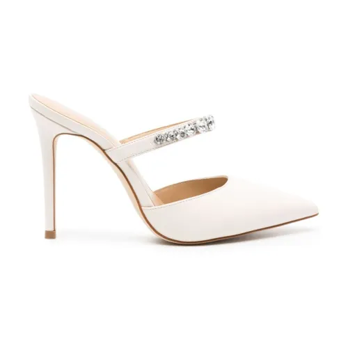 Michael Kors , Rhinestone Embellished White Sandals ,Beige female, Sizes: