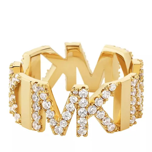 Michael Kors Rings - 14K Gold-Plated Brass Logo Ring - gold - Rings for ladies