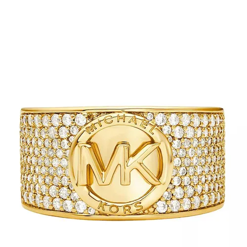 Michael Kors Rings - 14K Gold-Plated Pavé Cigar Band Ring - gold - Rings for ladies