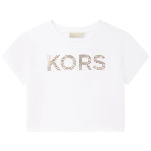 Michael Kors Sequin Logo t Shirt - White