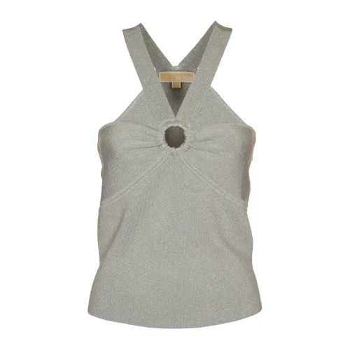 Michael Kors , Silver O Ring Date Tank Top ,Gray female, Sizes: