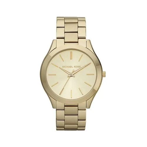 Michael Kors Slim Runway Three-Hand with with Gold Tone