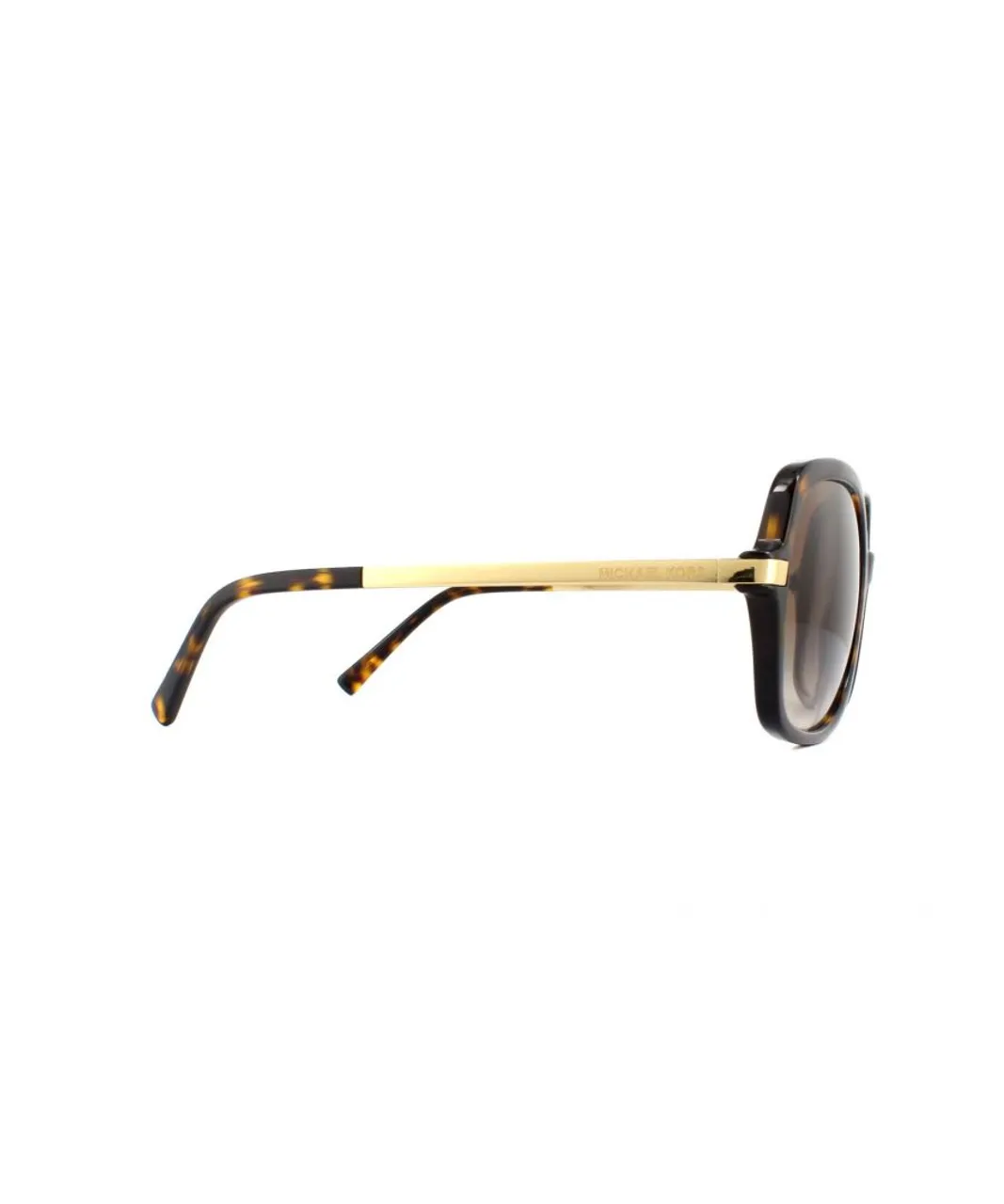 Michael Kors Square Womens Dark Tortoise Gold Brown Gradient Sunglasses Metal - One