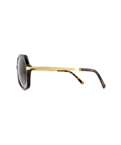 Michael Kors Square Womens Dark Tortoise Gold Brown Gradient Sunglasses Metal - One