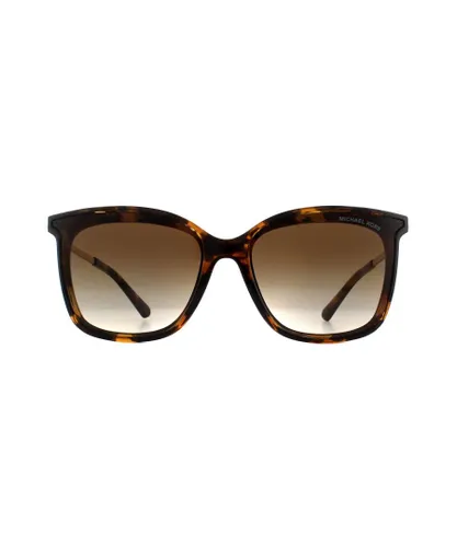 Michael Kors Square Womens Dark Tortoise Smoke Gradient Sunglasses - Brown Metal