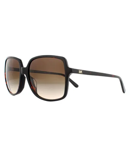Michael Kors Square Womens Dark Tortoise Smoke Gradient Sunglasses - Brown - One