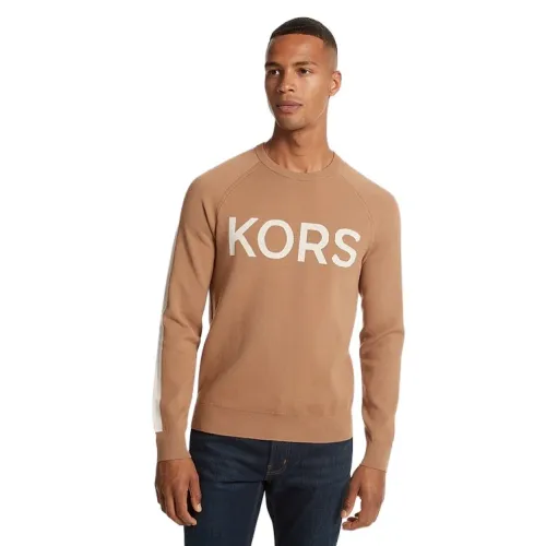 Michael Kors , Stretch Sweater Men Brown/Beige ,Beige male, Sizes: