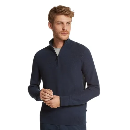 Michael Kors , Sweater Half Zip Men`s Dark Blue ,Blue male, Sizes:
