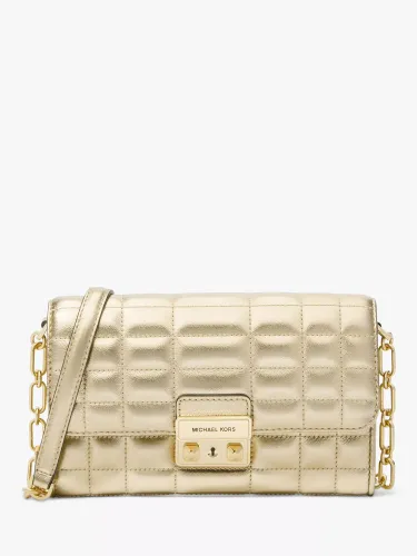 Michael Kors Tribeca Quilted Leather Wallet on a Chain - Pale Gold - Female