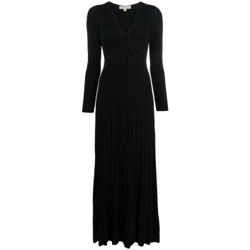 Michael Kors , V-Neck Maxi Dress ,Black female, Sizes: