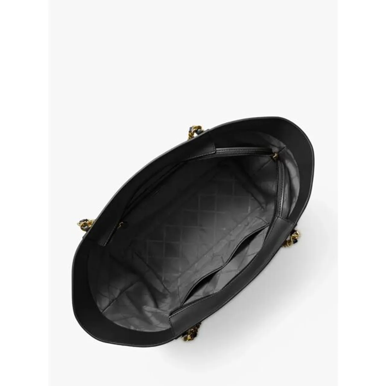 Michael Kors Westley Large Pebbled Leather Chain-Link Tote Bag, Black - Black - Female