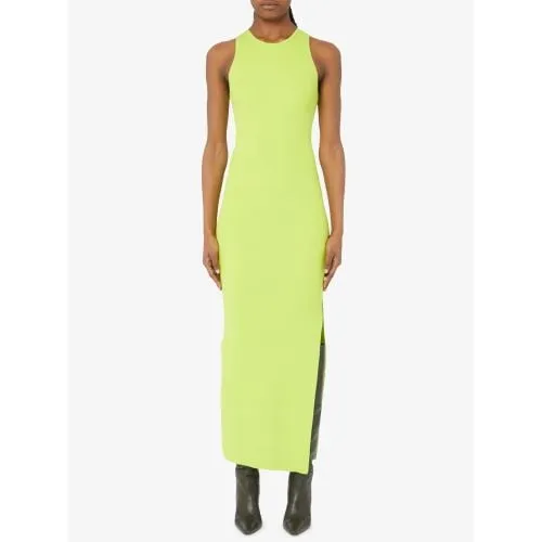 Michael Kors Womens Bright Limeade Side Slit Maxi Dress