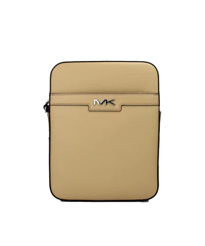 Michael Kors Womens Camel Crossgrain Leather Flight Crossbody Bag - One Size