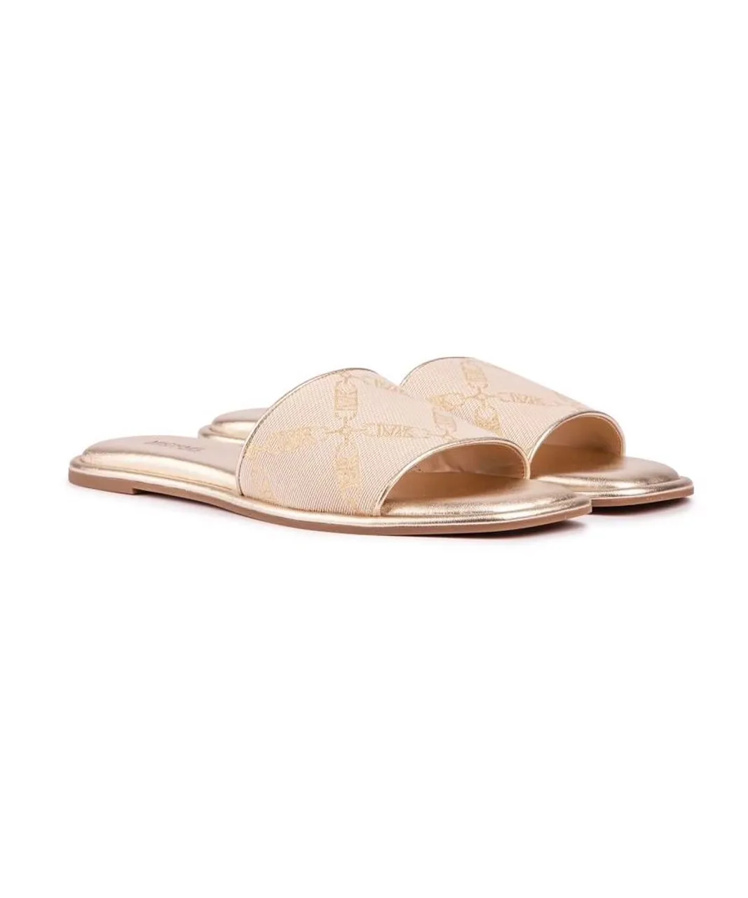 Michael Kors Womens Hayworth Slide Sandals - Natural Textile