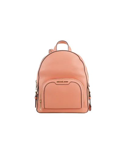 Michael Kors WoMens Jaycee Medium Sherbert Pebbled Leather Zip Pocket Backpack Bookbag - Pink - One Size