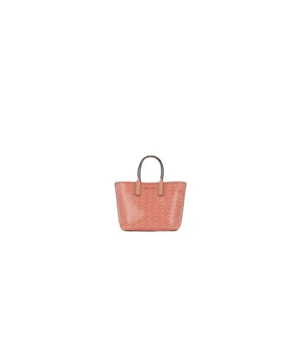 Michael Kors WoMens Jodie Small Sherbert Jacquard Logo Recycled Tote Handbag - Pink - One Size