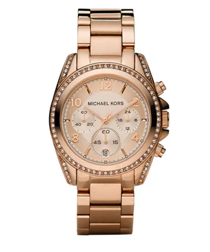 Michael Kors Womens Ladies' Blair Chronograph Watch MK5263 - Rose Gold Metal (archived) - One Size