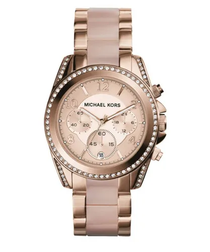 Michael Kors Womens Ladies' Blair Chronograph Watch MK5943 - Rose Gold Metal - One Size
