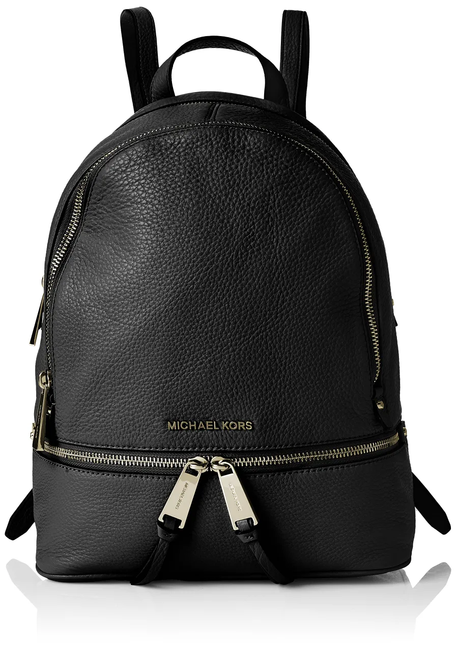 Michael Kors Womens Rhea Zip Backpack Handbag Black (BLACK)