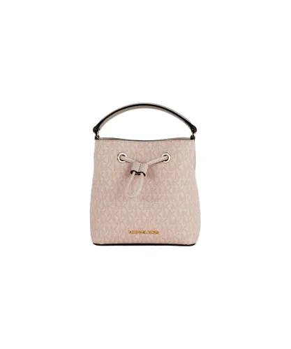 Michael Kors WoMens Suri Small Dark Powder Blush Signature PVC Bucket Crossbody Handbag - One Size