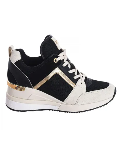 Michael Kors Womenss Georgie Tricolor R9GEFS1S Sneaker Shoe - Black Leather