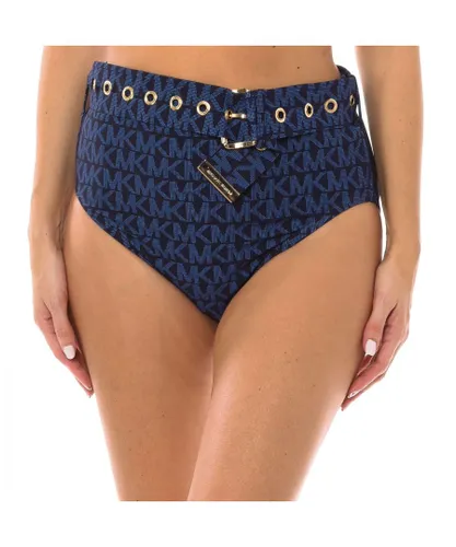 Michael Kors Womenss high-waist bikini bottom MM2N025 - Blue