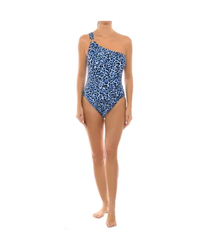 Michael Kors Womenss one-strap swimsuit MM9M614 - Blue polyamide