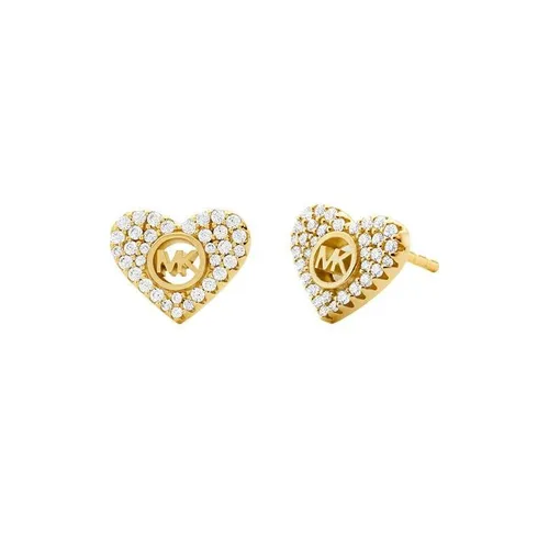 MICHAEL Michael Kors 14k Gold Plated Heart Stud Earrings - Pink