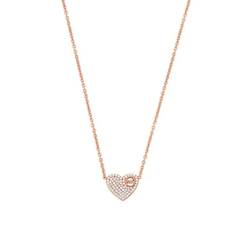 MICHAEL Michael Kors Cubic Zirconia Love Heart Pendant Necklace - Gold