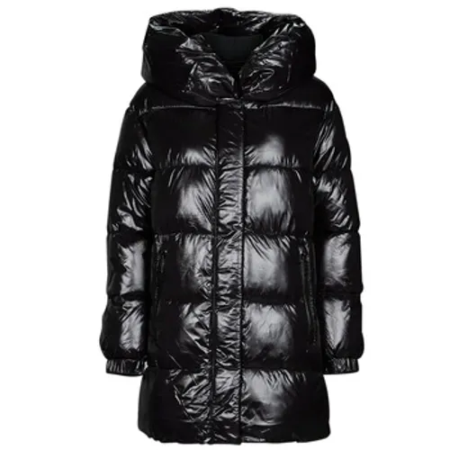 MICHAEL Michael Kors  HORIZONTAL QUILTED DOWN COAT WITH  ATTACHED HOOD  women's Jacket in Black