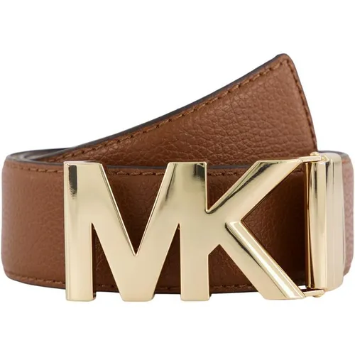 MICHAEL Michael Kors Michael Kors Reversible MK Logo and Leather Waist Belt - Brown