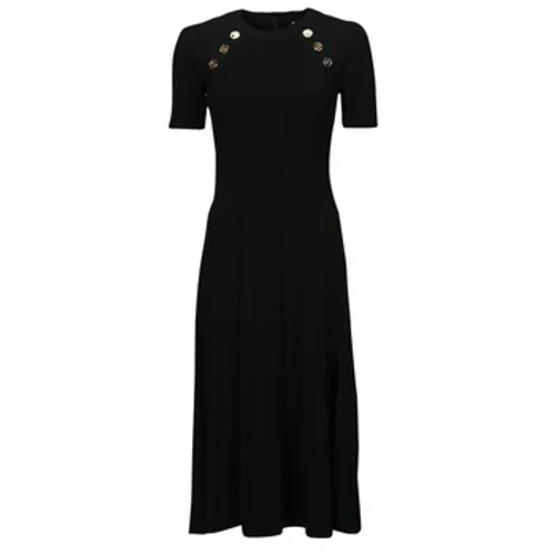 MICHAEL Michael Kors  MK SNAP RAGLAN FLAR MIDI  women's Long Dress in Black