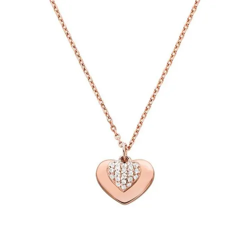 MICHAEL Michael Kors Plated Pave Heart Necklace - Pink