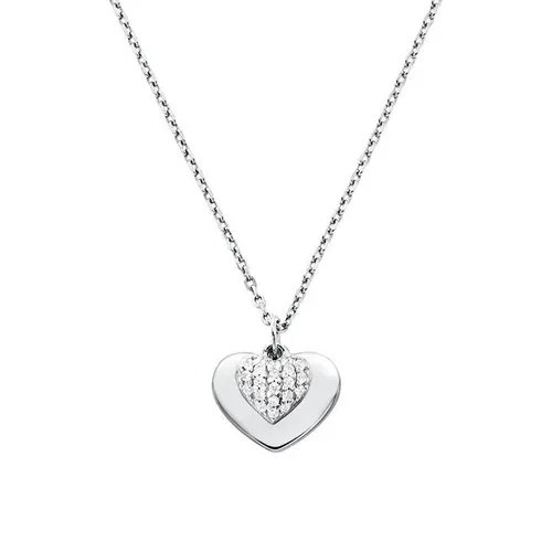 MICHAEL Michael Kors Plated Pave Heart Necklace - Silver