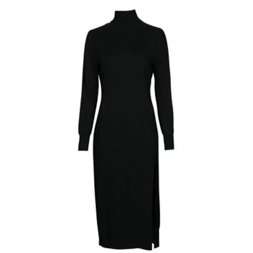 MICHAEL Michael Kors  TURTLE NK SLIT MIDI DRS  women's Long Dress in Black